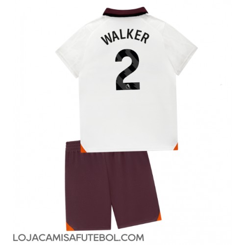 Camisa de Futebol Manchester City Kyle Walker #2 Equipamento Secundário Infantil 2023-24 Manga Curta (+ Calças curtas)
